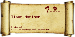 Tibor Mariann névjegykártya