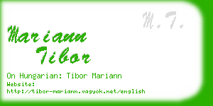 mariann tibor business card